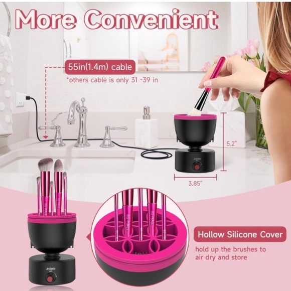 Electric Makeup Brush Cleaner Machine, Powerful Adjustable Speed - Picture 5 of 6